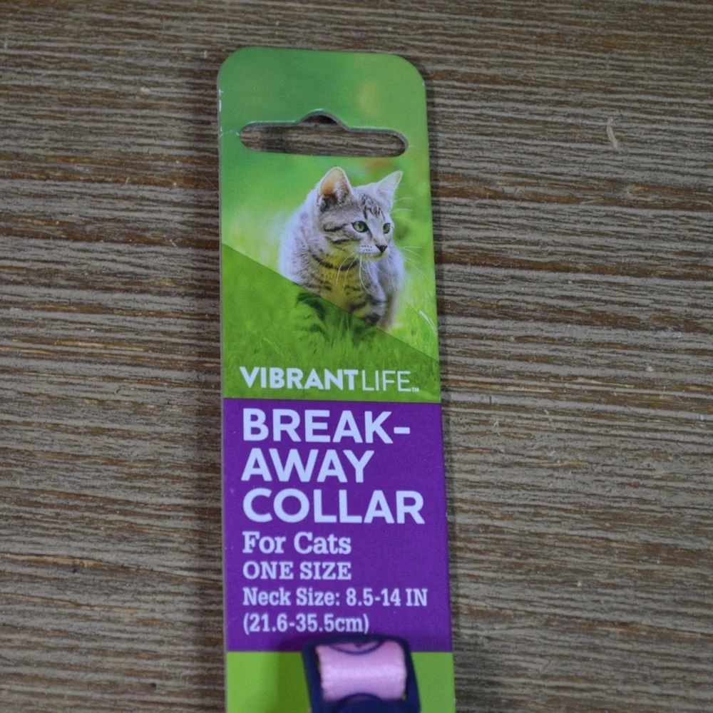 Vibrant Life Cat Break Away Tie Dye Pastel Color Smiley Collar Optional Bell